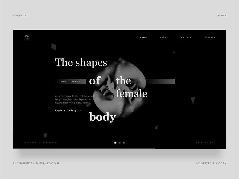 Black and White Website UI Design