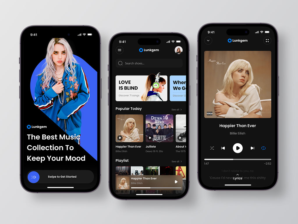 Dark Theme Music Player UI Design