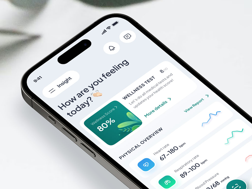 Health UI App Design with Green and Blue Color UI Design